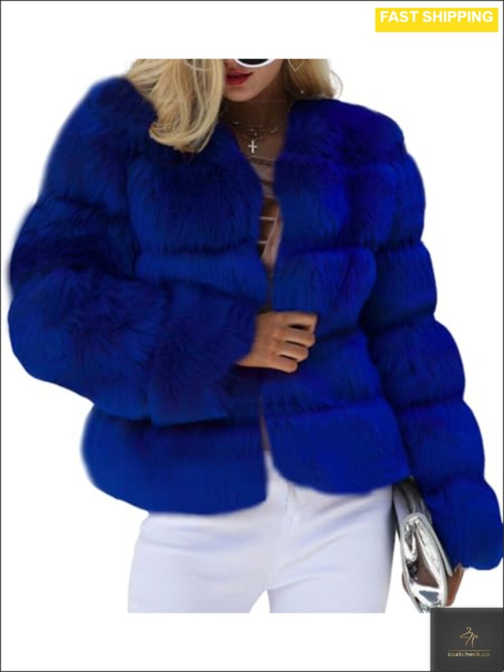 Cropped Faux Fur Puffer Jacket Zip Up Teddy Coat Winter